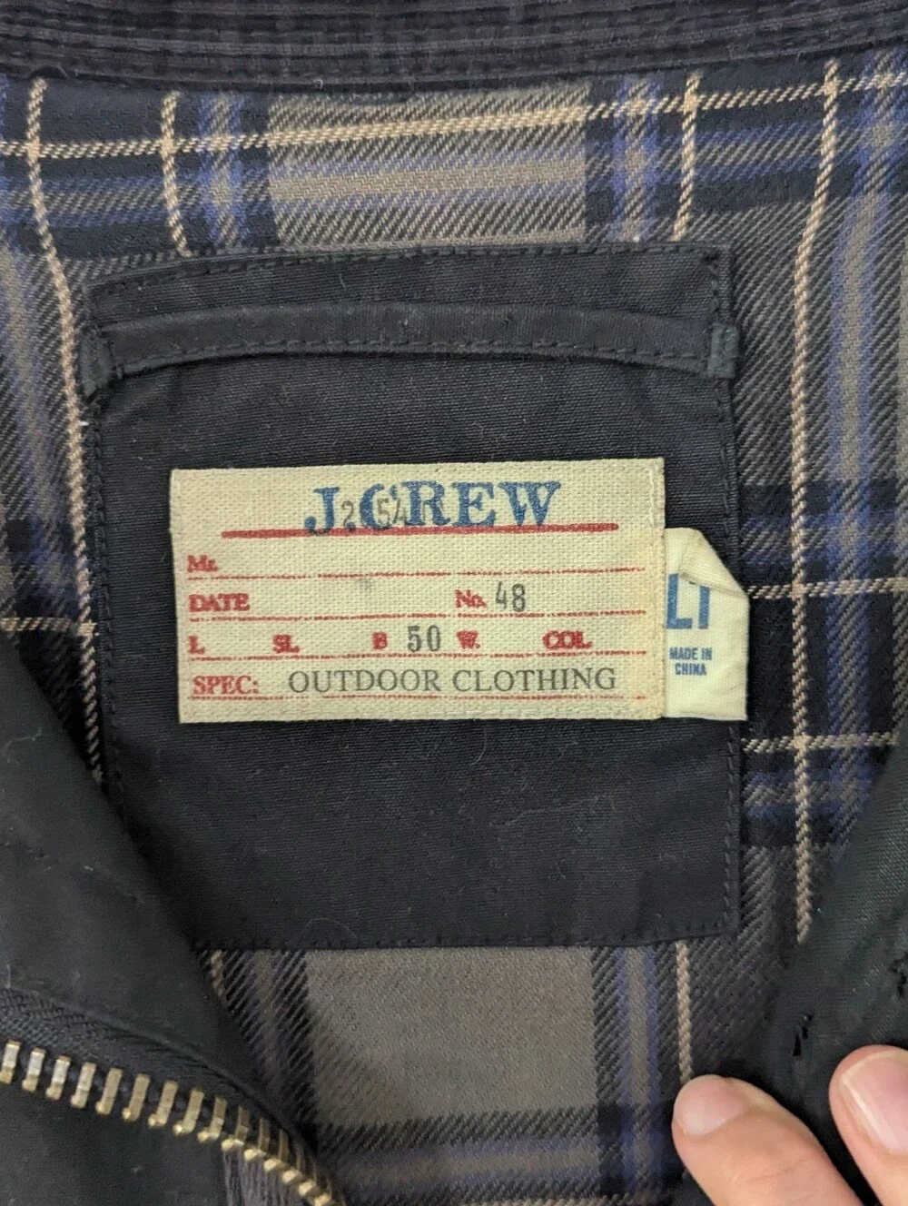 Vintage J. Crew Coated Barn Jacket The British Millerain Black Pockets Large T